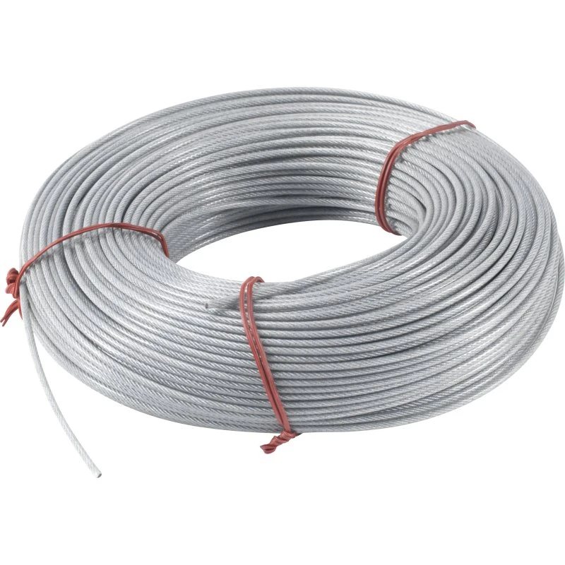 WIRE 3 mm galvaniseret stålwire m/PVC kappe, 110 m ring
