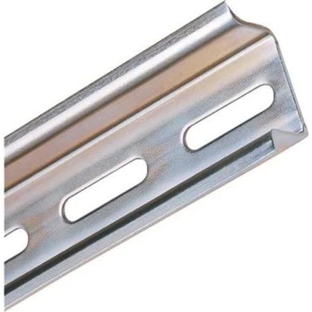 Varmforzinket DIN-skinne 15 mm høj, 5,2x25 mm hul, 2000 mm