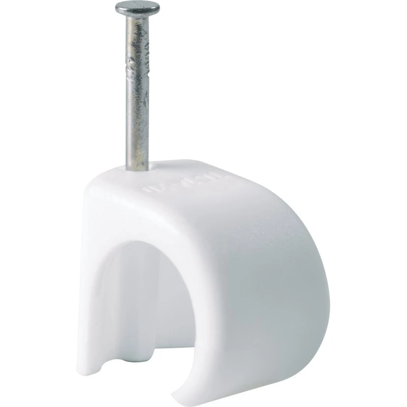 Universal Kabelclips 7-9 mm med søm 30 mm, hvid, 100 stk