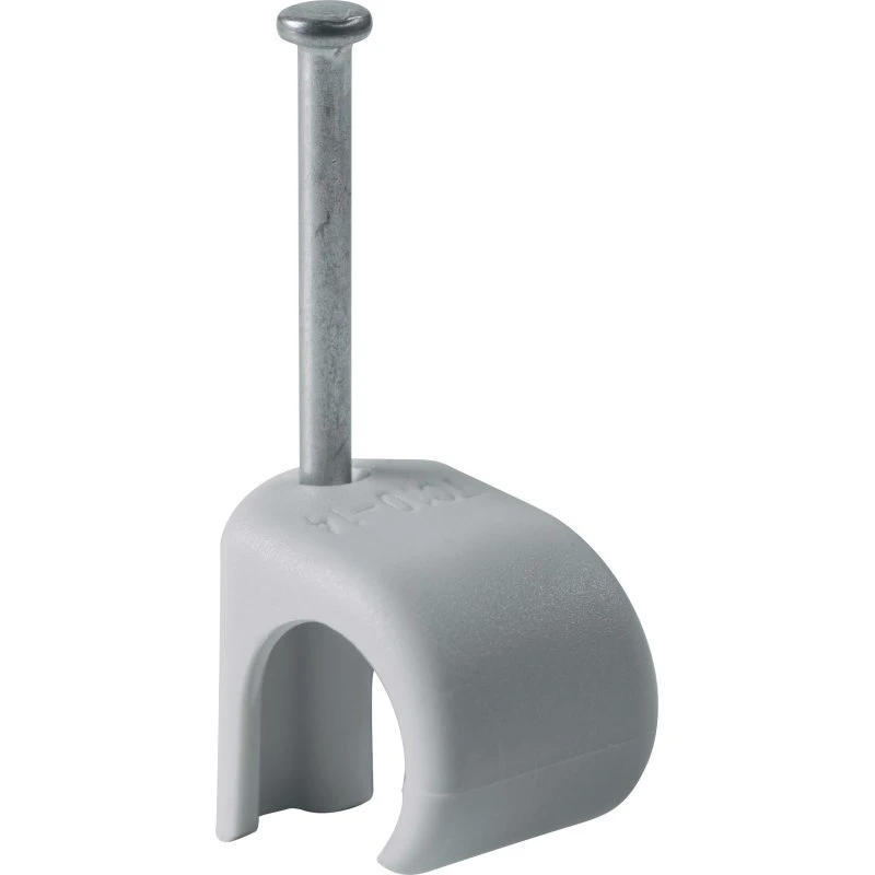 Universal Kabelclips rund 10–13 mm med 30 mm søm, grå (100 stk)