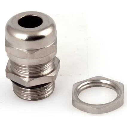 Forskruning PG9 messing med møtrik, IP68, kabel Ø 4–8 mm