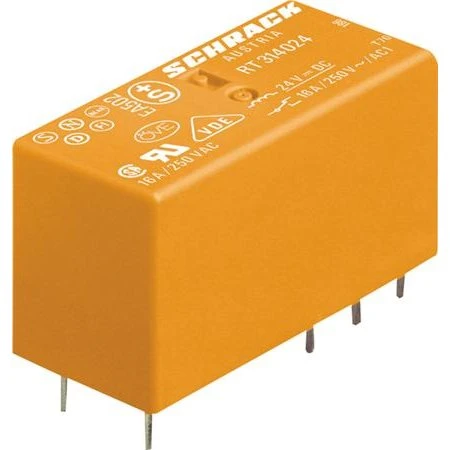 Schrack RT relæ 12A 1C/O 12V DC 3,5mm pin