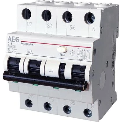 RCBO Kombiafbryder 13A 30mA C 3P+N 4M