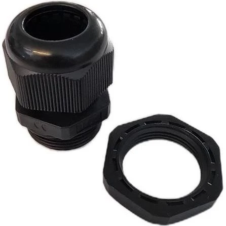 M12 forskruning 3-6mm RAL9005 sort med møtrik