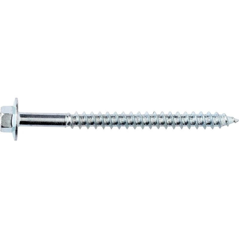 Byggeskrue VVS 6 x 75 mm, flange 8 mm, elforzinket