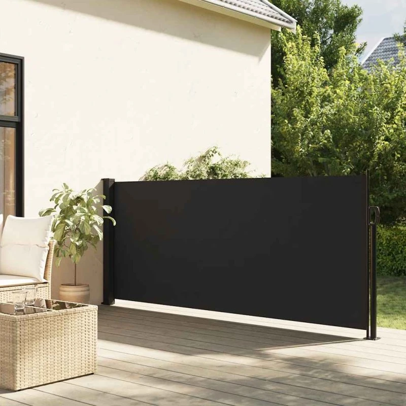 vidaXL sidemarkise 100x300 cm sammenrullelig, sort
