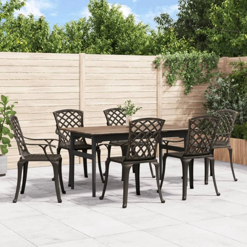 vidaXL Havestole 6 stk. Støbt aluminium bronzefarvet