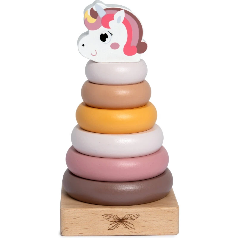 byASTRUP Stabeltårn - Enhjørning, 6 træringe (nordiske farver)