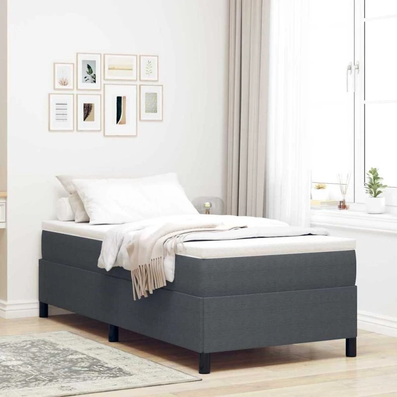 vidaXL Boxspring seng 80x200 cm mørkegrå velour