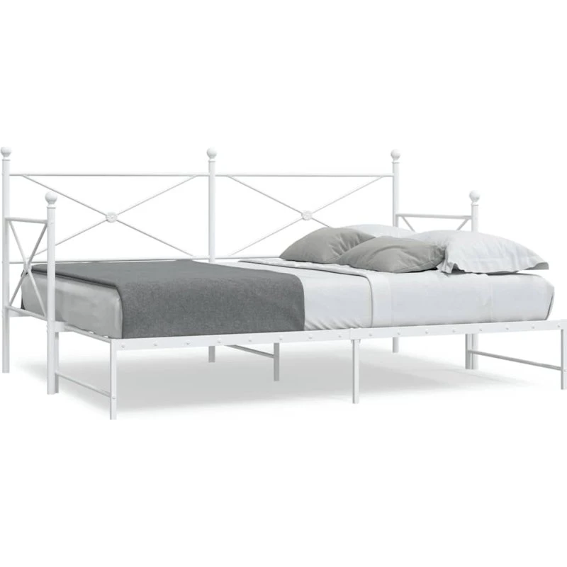 vidaXL daybed med udtræk 80x200 cm stål hvid