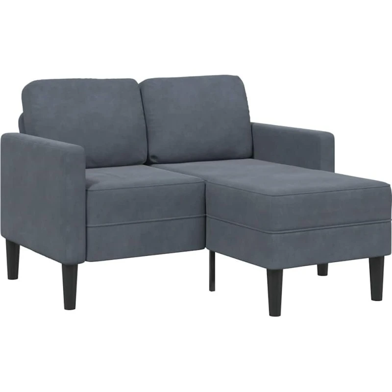 vidaXL 2-personers L-formet sofa m. chaiselong 125 cm fløjl mørkegrå