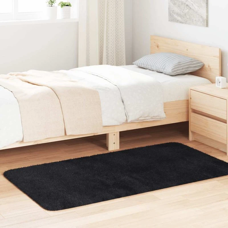 vidaXL Shaggy gulvtæppe NAVARRA 80x150 cm - sort