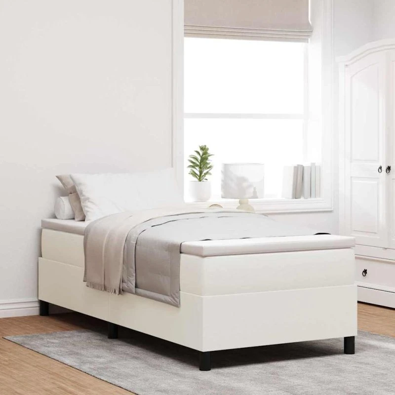 vidaXL Boxspring 80 x 200 cm Creme/Hvid i velour