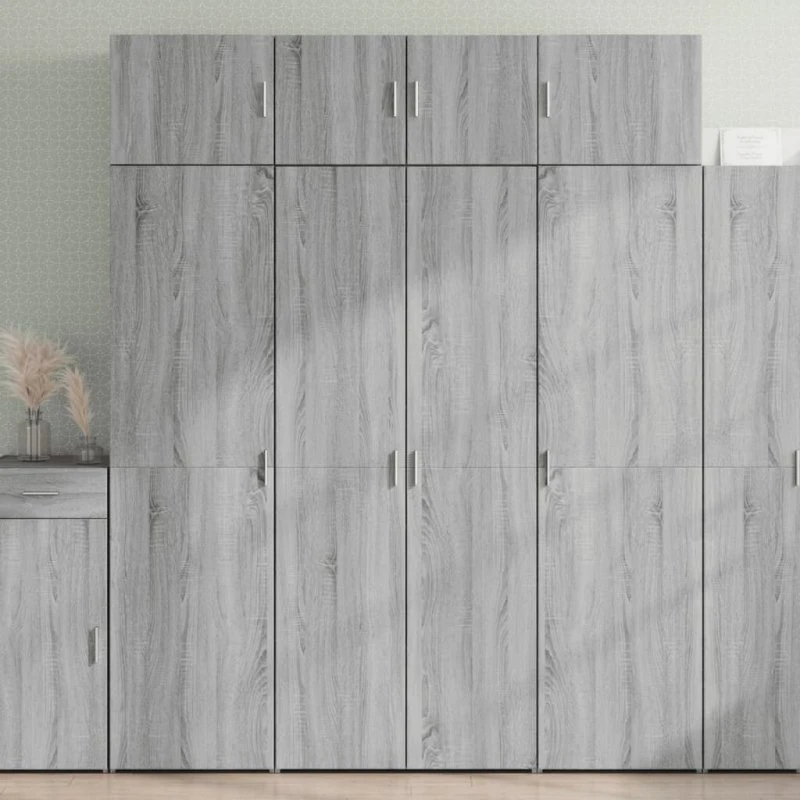 vidaXL opbevaringsskab 80x42,5x225 cm - grå Sonoma-eg