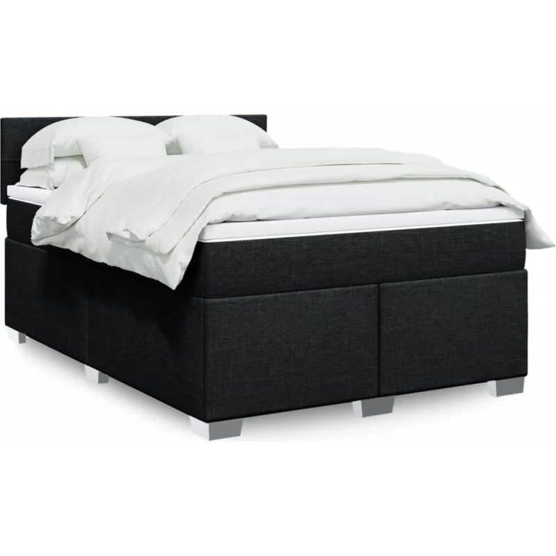 vidaXL Kontinentalseng med madras 140x190 cm, sort stof