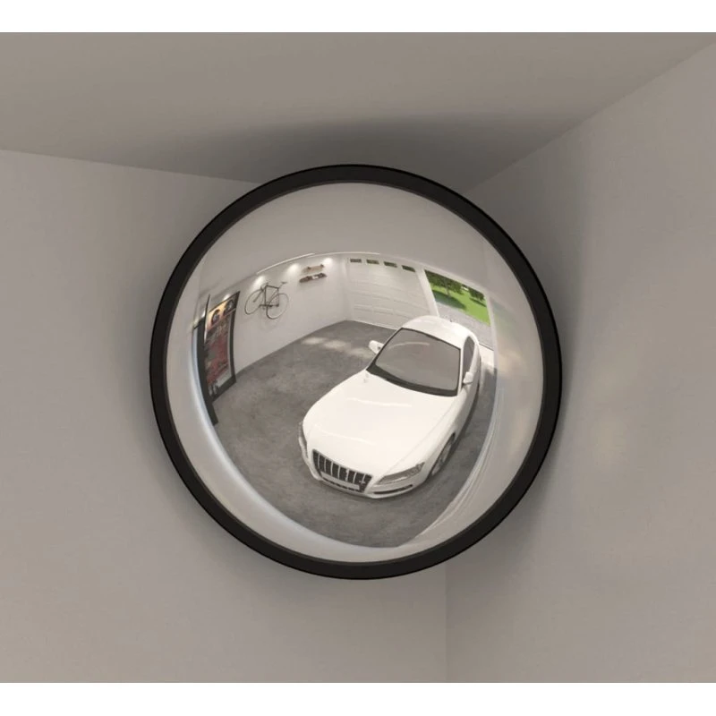 vidaXL indendørs konveks trafikspejl Ø40 cm sort akryl
