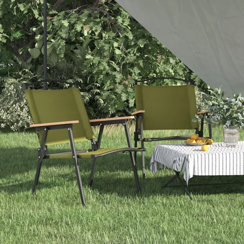 vidaXL Campingstole 2 stk. 54x55x78 cm Oxfordstof Grøn