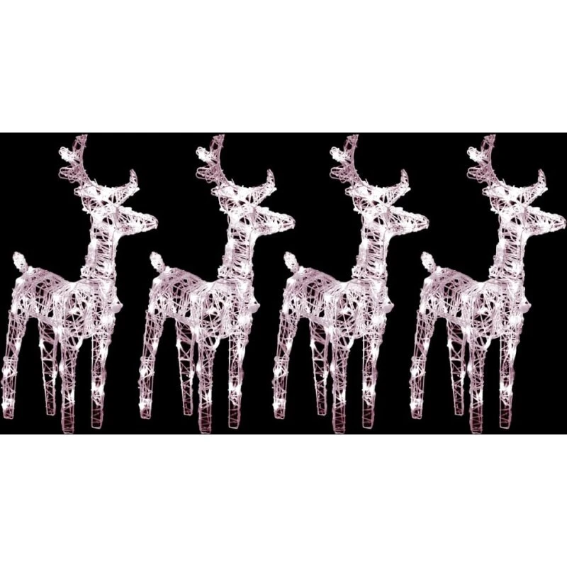 vidaXL Julerensdyr 4 stk. 160 LED akryl varmt hvidt