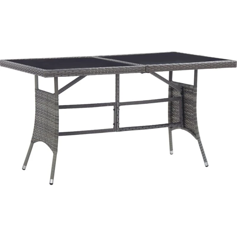 vidaXL havebord 140x80x74 cm polyrattan grå