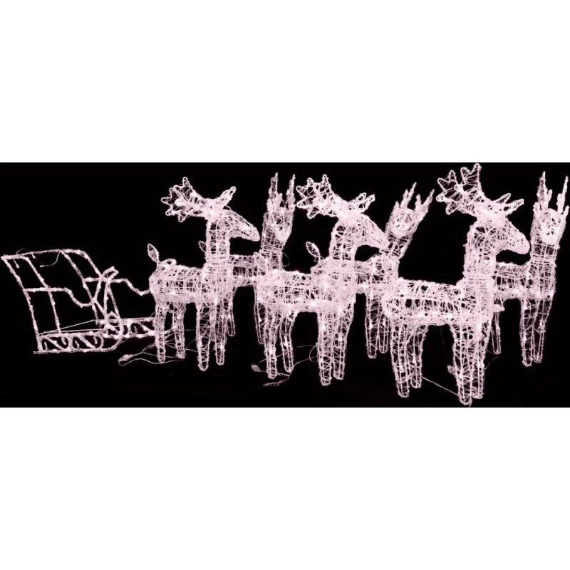 vidaXL rensdyr og kane julefigur 320 LED akryl