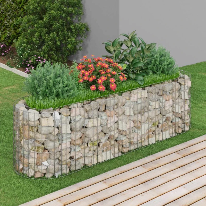 vidaXL Gabion-højbed 190x50x50 cm, galvaniseret jern