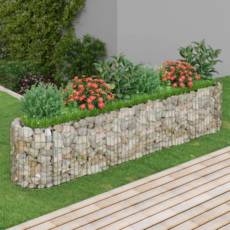 vidaXL gabion-højbed 260x50x50 cm galvaniseret jern