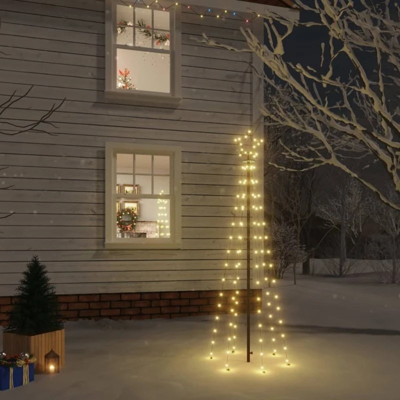 vidaXL juletræ med spyd 180 cm 108 LED varmt hvidt