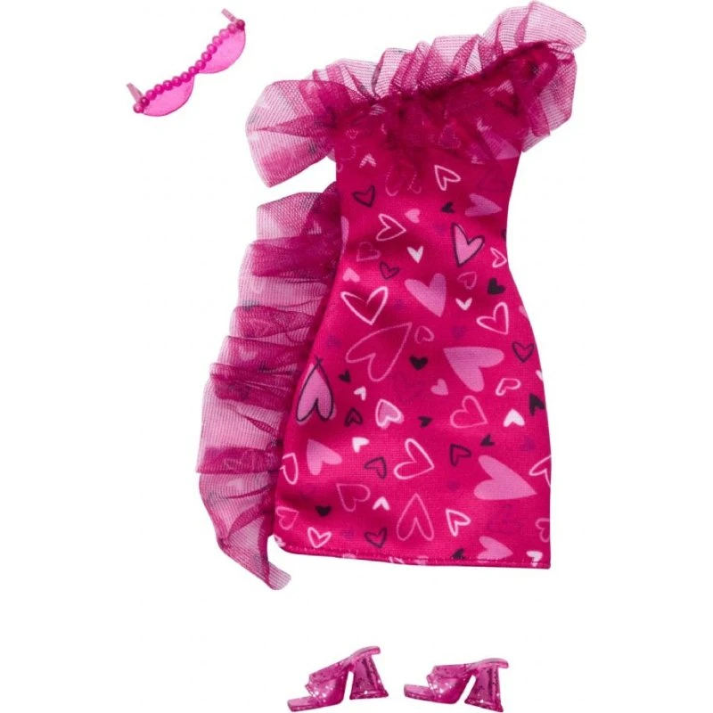 Barbie Pink Heart-kjole med tilbehør