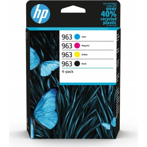 HP Blæk 6ZC70AE (963) Multipak – Sort/Cyan/Magenta/Gul