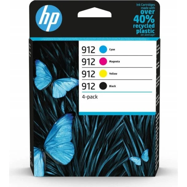 HP 6ZC74AE (912) Multipak blæk Sort/Cyan/Magenta/Gul