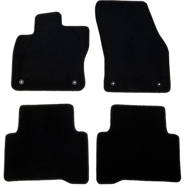 VOLVO V70 (2001–2008) velour måttesæt - sort, 4 stk