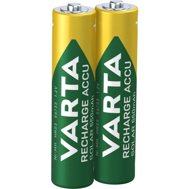 Varta Solar AAA (HR03) genopladelig NiMH 550 mAh, 2 stk