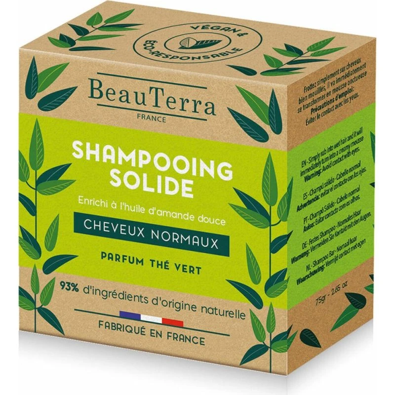Beauterra Shampoo Bar Grøn Te 75 g