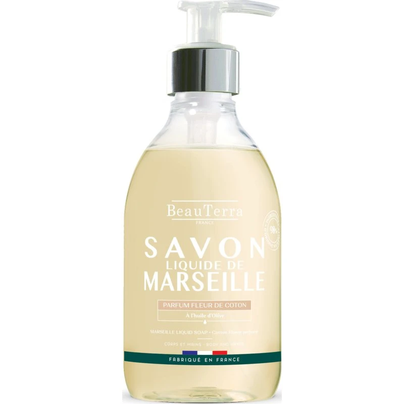 BeauTerra Marseille Flydende Sæbe Bomuldsblomst 300 ml