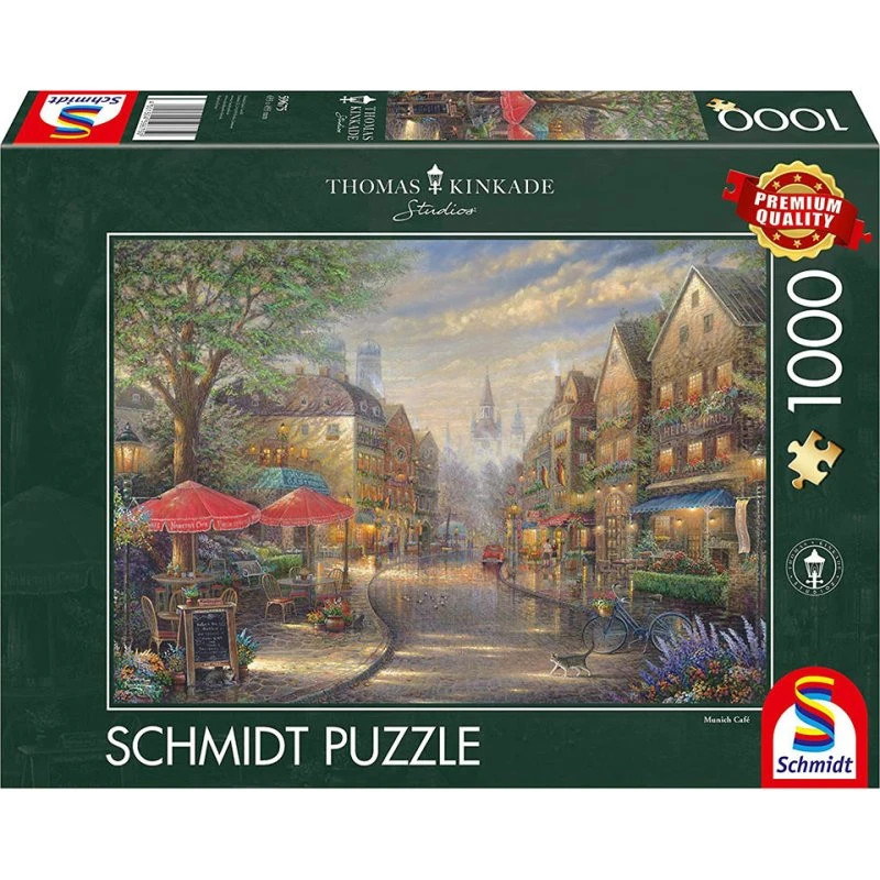 Schmidt Puzzles Thomas Kinkade – Café i München, 1000 brikker
