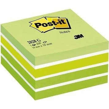 3M Post-it cube grøn pastel 76 x 76 mm, 450 ark