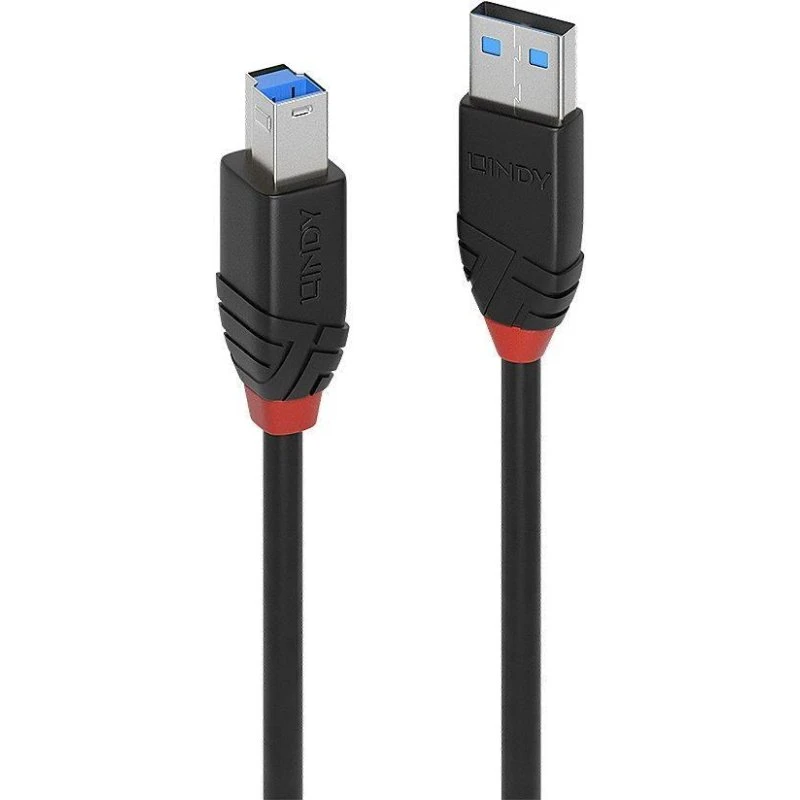 LINDY USB 3.0 kabel A til B 10 m - sort