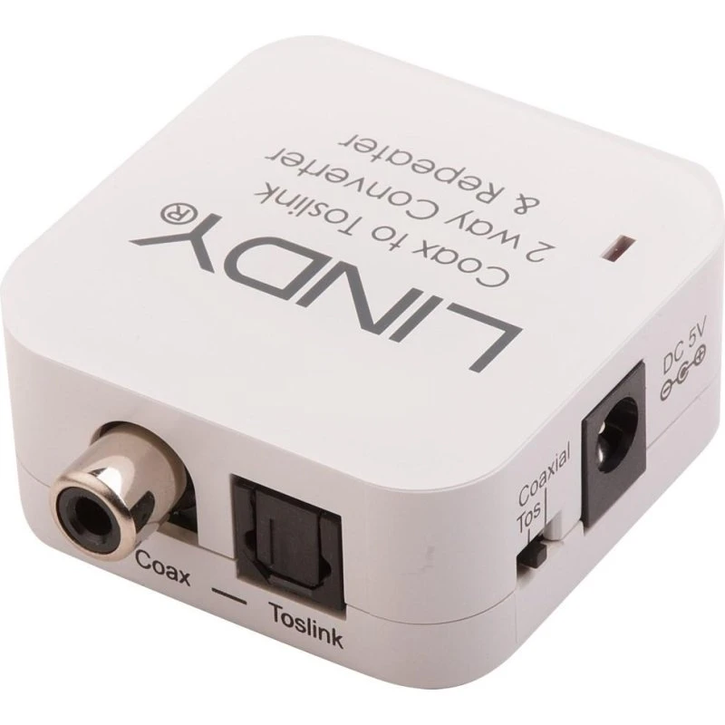 Lindy 2-vejs optisk/koaksial lydkonverter (Toslink/Coax)