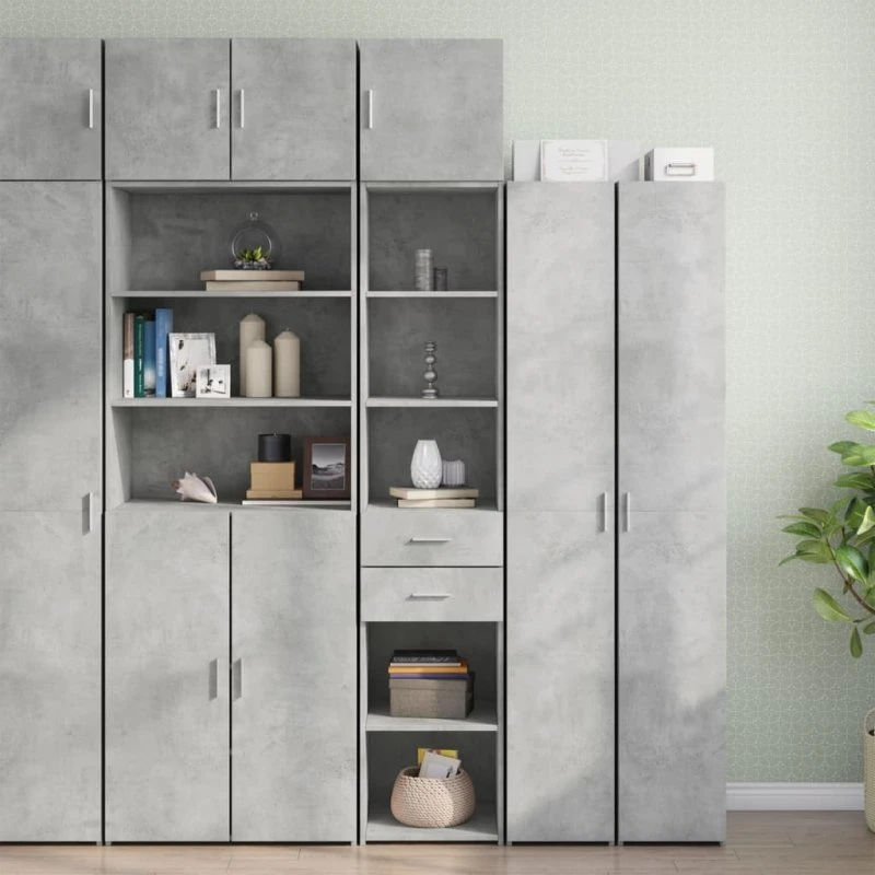 vidaXL smalt skab 40x42,5x225 cm - betongrå