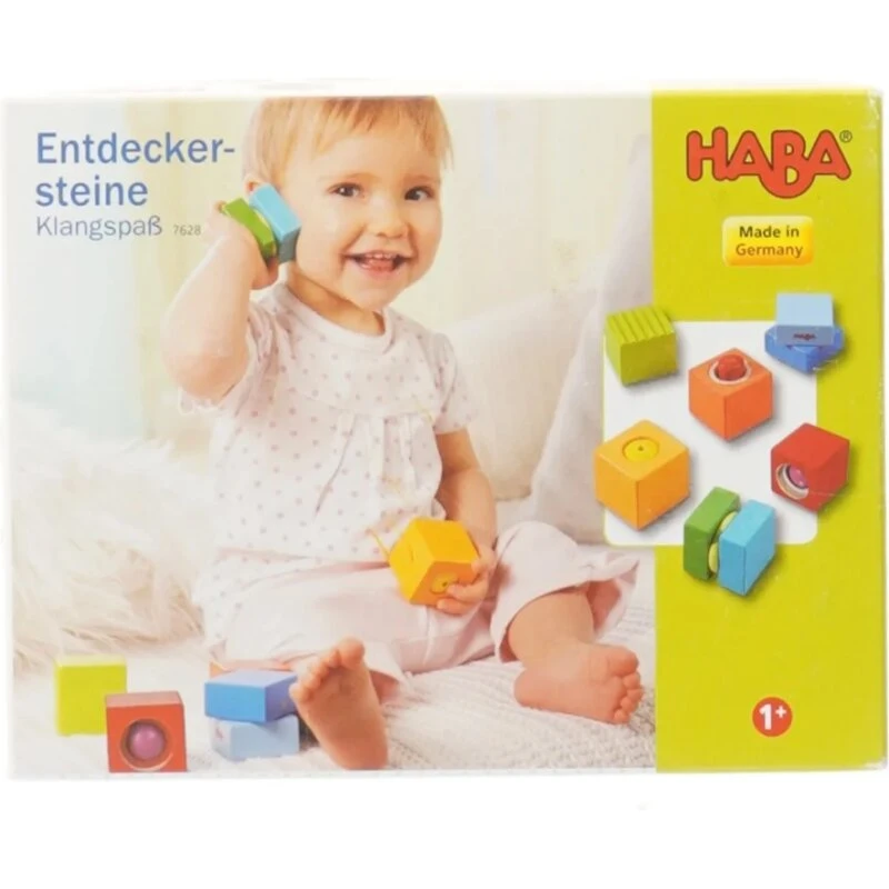 HABA Opdagelsesklodser med lyd, 6 træklodser 4x4x4 cm