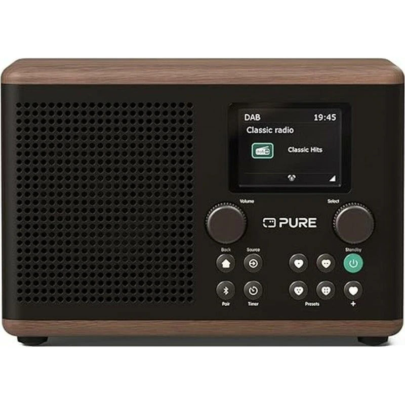 Pure Classic H4 bærbar DAB+/Bluetooth radio – sort/valnød