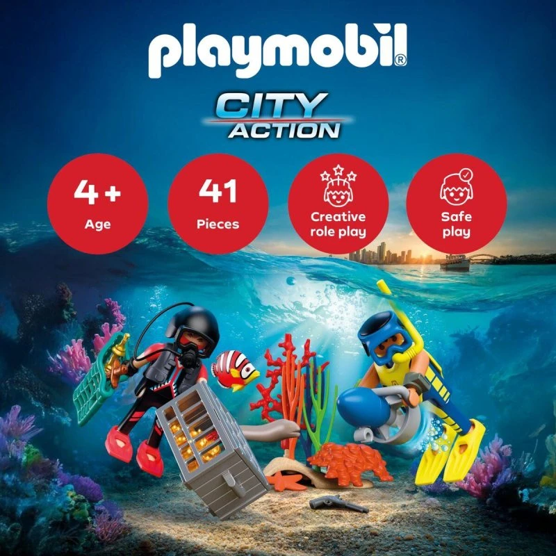 Playmobil City Action Politidykker med skat, 41 dele (4+)