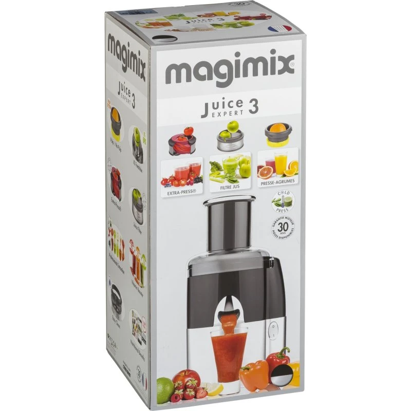 Magimix Juice Expert 3 – 400 W koldpresser, 3-i-1, sort/krom