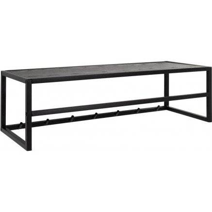 Seaford knagerække, mat sort med hattehylde (77×28×22 cm)