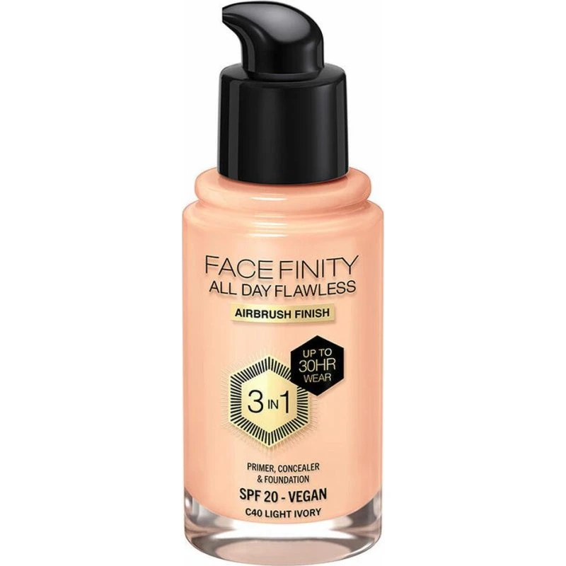 Max Factor Facefinity 3-i-1 Langtidsholdbar Foundation C40 Light Ivory 30 ml