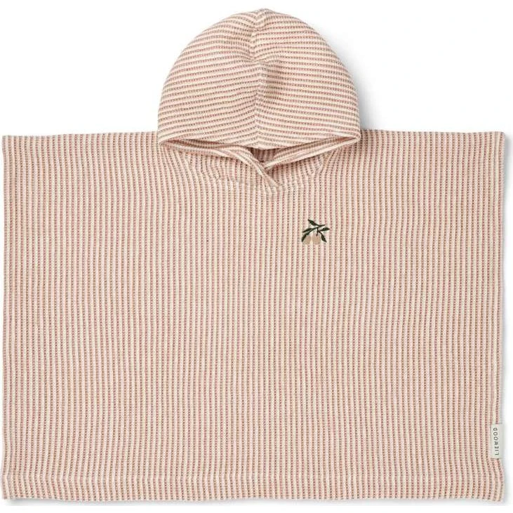 Liewood Paco Poncho Broderet – Tuscany Rose/Creme de la Creme 1-2 år