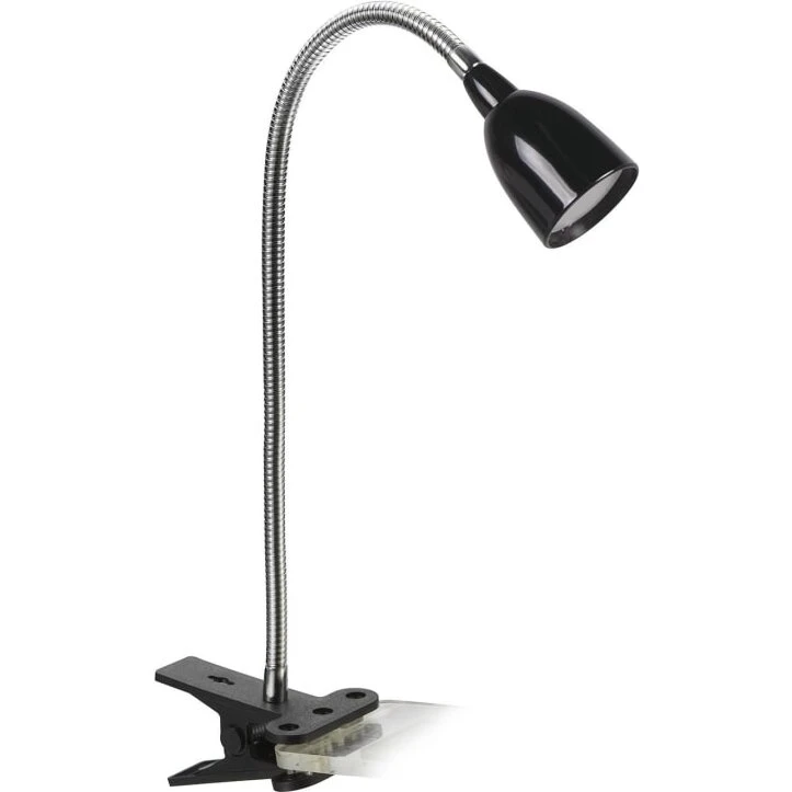Kobra LED klemmelampe, sort 42 cm