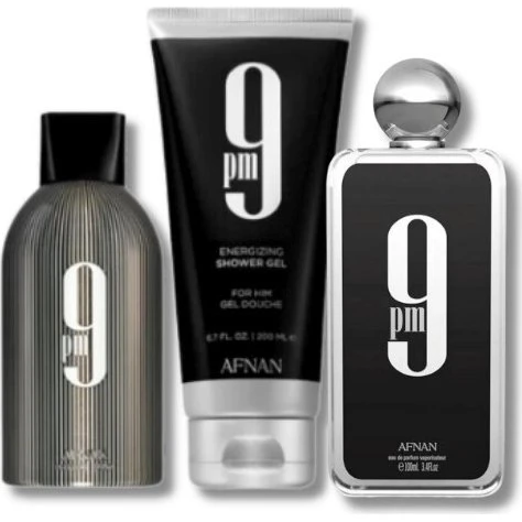 Afnan 9PM Gavesæt – 100 ml EDP, 150 ml shower gel & 150 ml deo