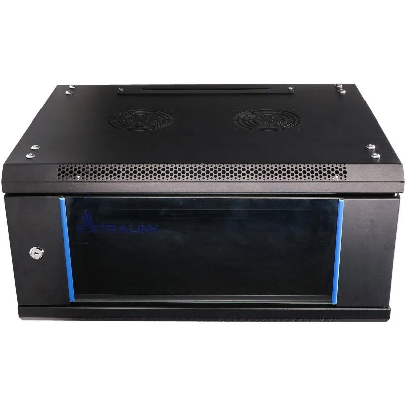 Extralink 4U vægmonteret rackskab 600×450 mm, sort