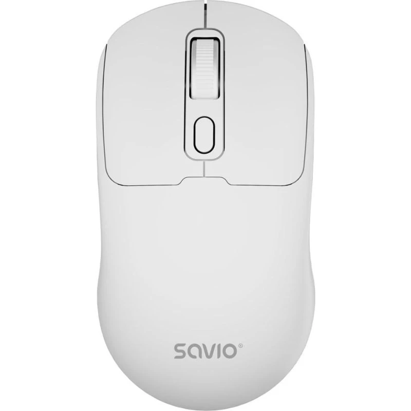 Savio MB-05 trådløs mus (ambidexter) – Bluetooth/2.4GHz, 1600 DPI, hvid